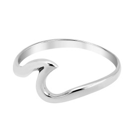 AeraVida Everyday Excitement Ocean Wave Sterling Silver Ring - 9