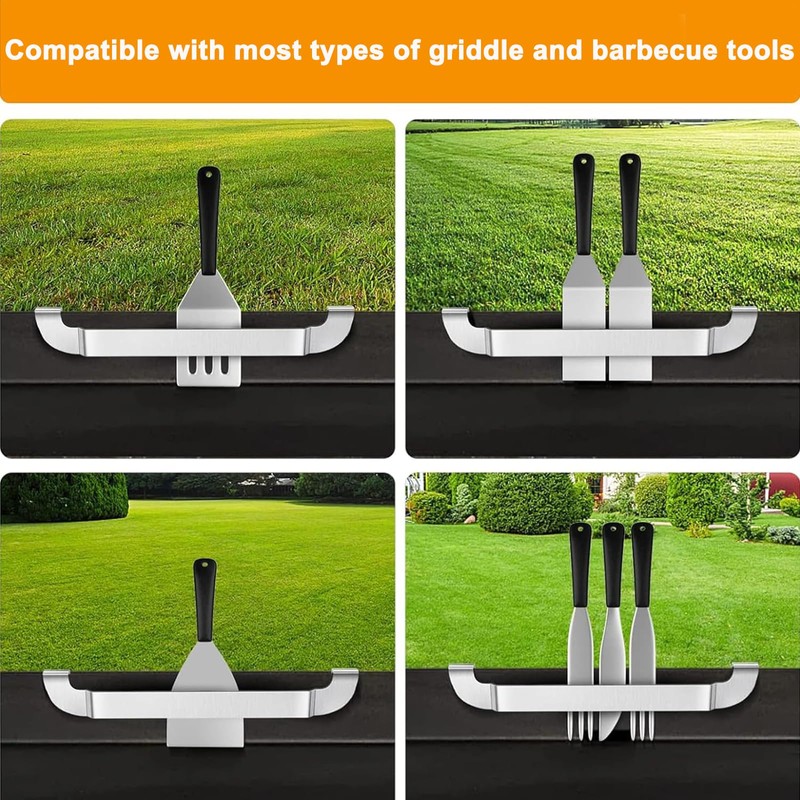 10 Inch Griddle Spatula Holder Magnetic Design, Stainless Steel Grill