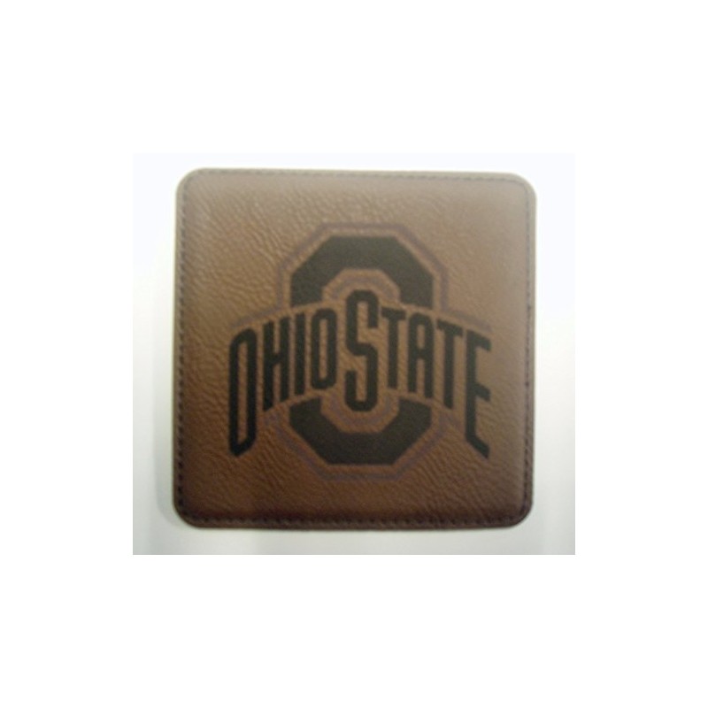 GFSF Ohio State Set of Six 6 Engraved Leather 4"x4"