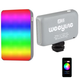 Weeylite S03 RGB Videoleuchte mit APP Kontrolle Mini LED Videolicht mit Eingebautem Akku,Fotografie Kamera Licht Dimmbare 2800-6800K/CRI 95+/0-360° einstellbare Farben für YouTube Video (S03-Grau)