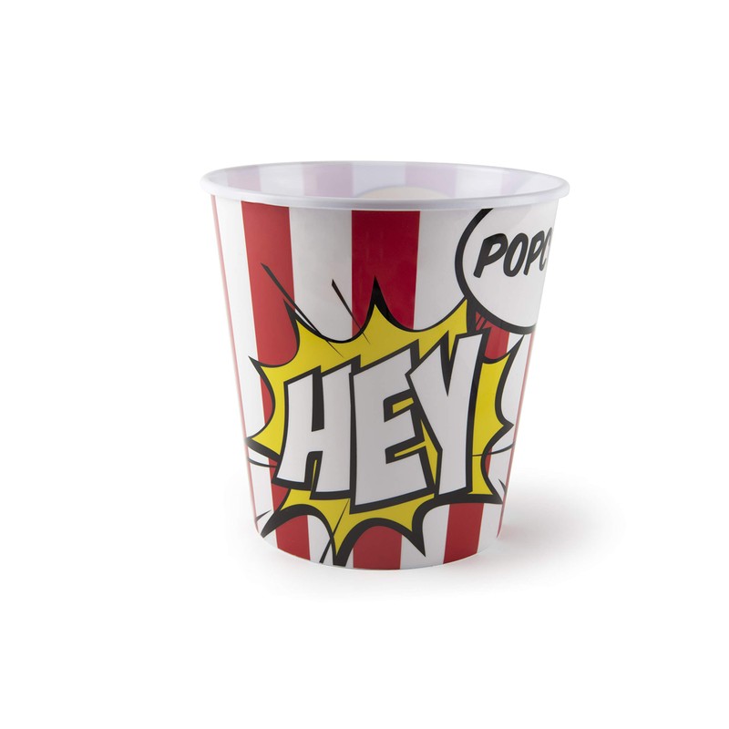 Excelsa Pop Corn Bowl, Polypropylene, Red and White, Diameter 18