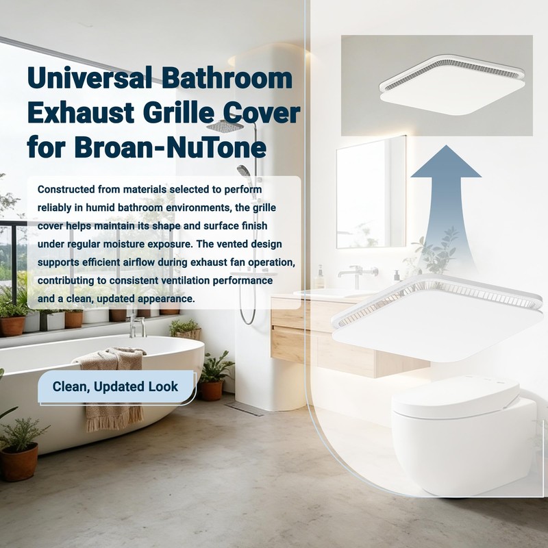 FG701S Square Bathroom Exhaust Fan Grille Cover Replacement, Ventilation Fan