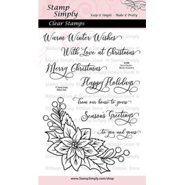 Stamp Simply Winter Poinsettia Floral Cluster 4x6 Inch Sheet