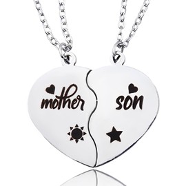 Matching Mother Son Necklace Gifts from Mom Son Birthday Gift for Son Mama Mother Mommy Retirement Gifts for Mommy Mothers Day Gifts for Mom from Son Mom Necklace Gifts for Son Mama Necklace Set Gift