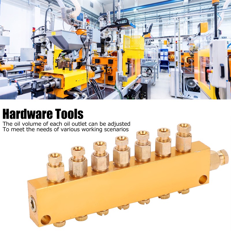 Oil Distributor Adjustable Brass Lube Piston Separator Divider Valve Lubrication