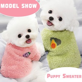 2 Pieces Dog Sweater for Small Dogs XXS Dog Clothes Winter Warm Puppy Sweater Fleece Chihuahua Sweater Cute Style Dog Clothes Thick Pet Clothing Chihuahua Clothes (XX-Small)