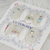 Aurora Pixie Wedding Handmade Nail Tips - Lipstick / 오로라