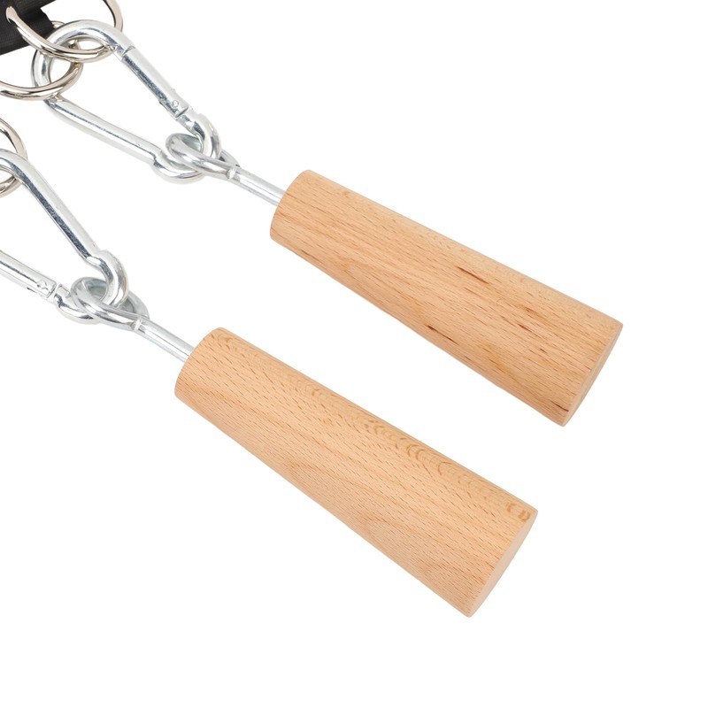 RiToEasysports Wooden Pull Up Handles Hand Grips Strength Trainer Training