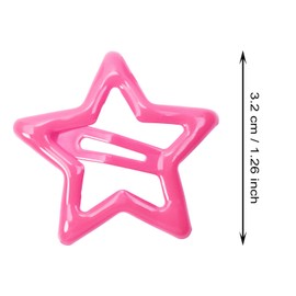 Penta Angel Hair Clips for Women 12Pcs Small Metal Star Snap Hair Barrettes Pins Hair Decoration Accessories for Girls (Rose Red Star)