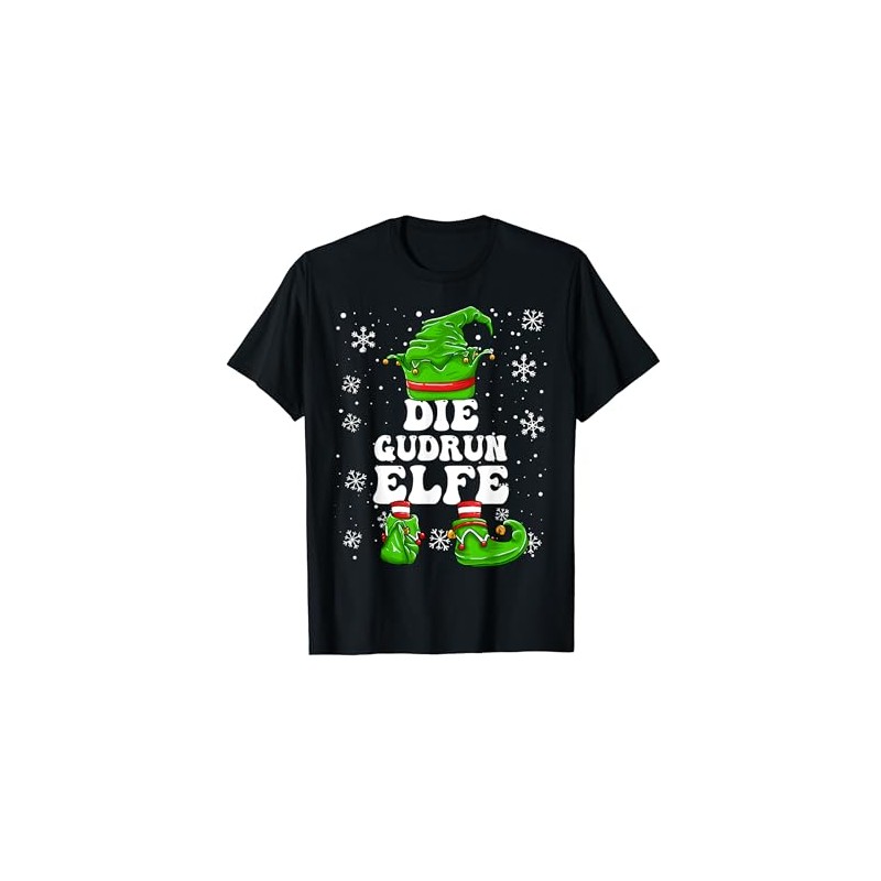 Christmas Elf First Name Gudrun Elf Women's T-Shirt, black