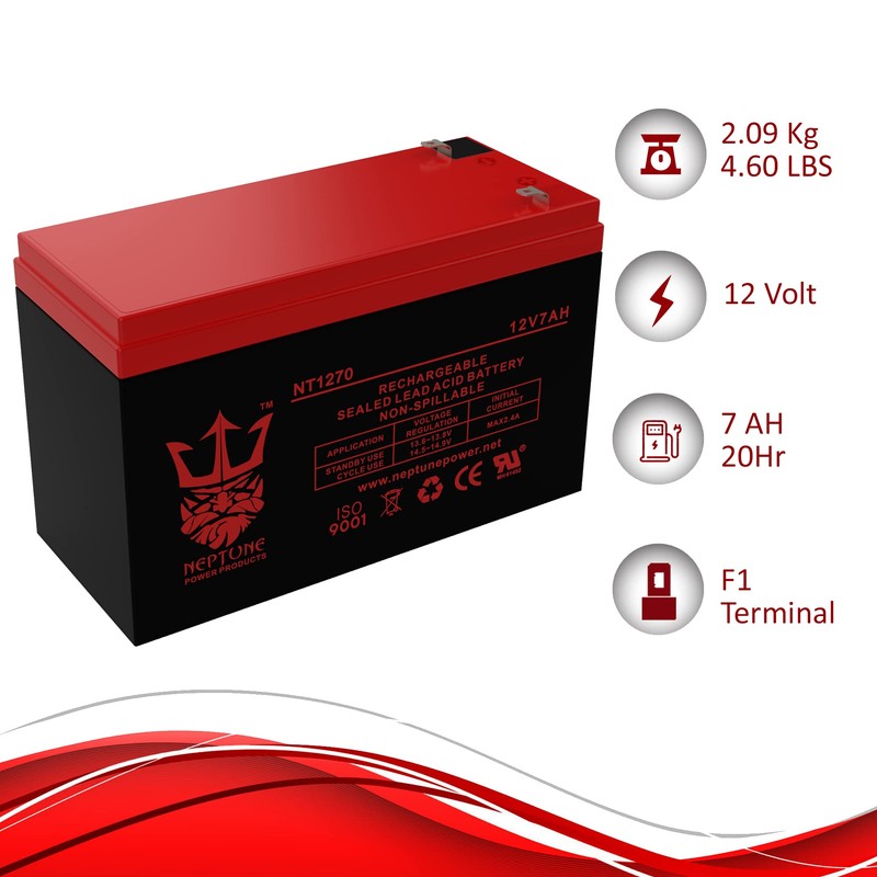 Neptune 12V 7Ah NT-1270 Rechargeable SLA Sealed Lead Acid Battery