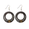 Idin Handmade Earrings - Organic classic wooden hoop drop earrings