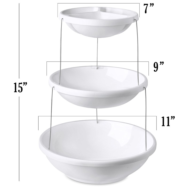 Masirs 3-Tier Collapsible Bowl: Decorative Design Folds for Minimal Storage.