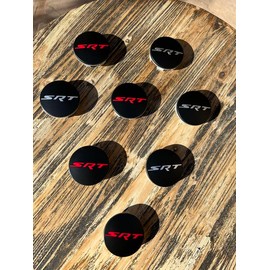 4PCs SRT Wheel Center Hub Rim Caps Emblem For 2011-2022 Hellcat Dodge Charger Challenger Jeep Grand Cherokee - Color: Black Red