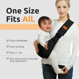 Marrlly Baby Sling Carrier Newborn to Toddler Adjustable One-Shoulder Design with Hip Seat Support, Labor-Saving Baby Wraps Carrier 10-30 lbs(Heart)