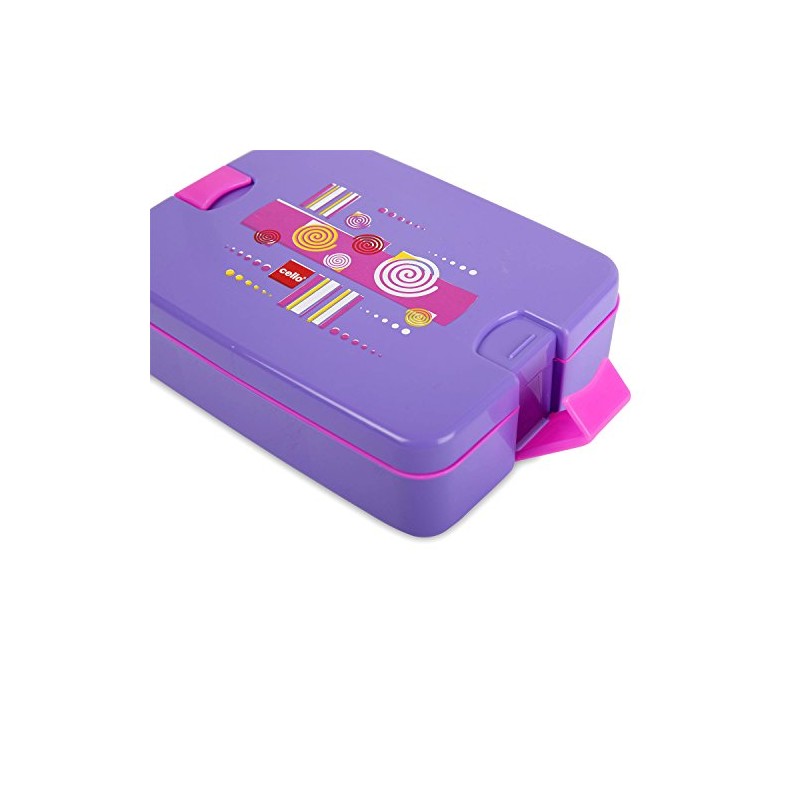 Cello Lunch Mate Air Tight Lunch Box, 3 Pcs (Violet)