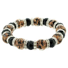 GlassOfVenice Murano Glass Symphony Stretch Bracelet - Black