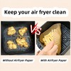 JABOURLOR Square Air Fryer Paper Liners Disposable,Non-Stick Air Fryer Liners