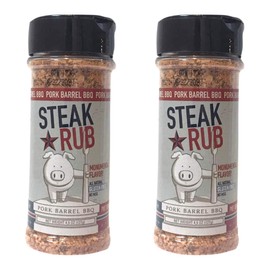 Pork Barrel BBQ Steak Spice Rub - Premium All-Purpose Seasoning, Keto, No MSG, Gluten-Free and Sugar-Free, 4.5 oz - Pack of 2