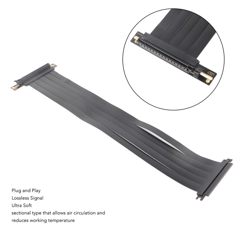 PCIE 4.0 X16 Extender Right Angle 64GB/s Shielded Plug and