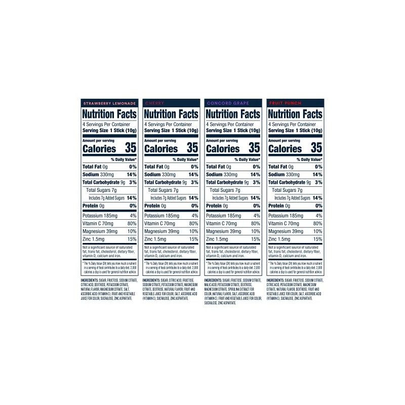 DripDrop Hydration - Electrolyte Powder Packets - Grape, Fruit Punch,