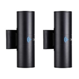 Tipace 2 Pack Dusk to Dawn Modern Outdoor Porch Lights Matte Black Sensor up and Down Wall Lights Cylinder Patio Light,Exterior Wall Light Fixtures for Courtyard,entryway,Garage (Bulbs Not Included)