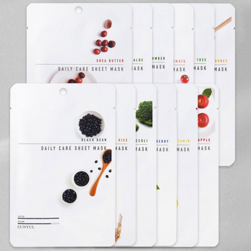 Eunyul mask pack sheet, 1 pack per day, 12 types