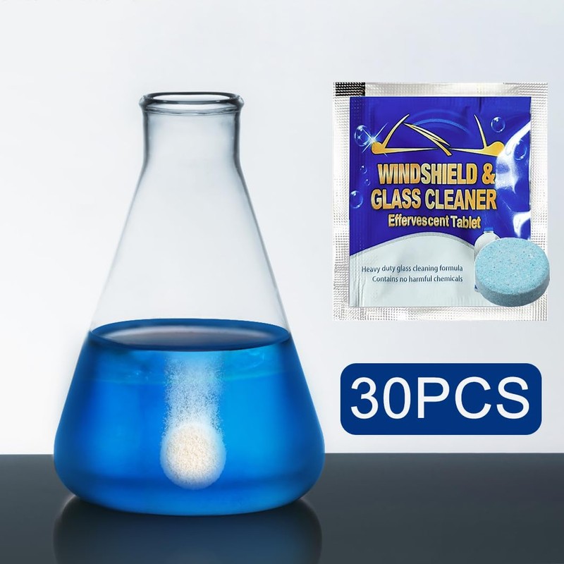 30 pcs Automotive Windshield Washer Fluid Effervescent Tablets,Screenwash Tablets,for Windows,