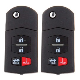 OCPTY 2X Flip Key Entry Remote Control Entry Remote key Fob Transponder Ignition Key for 05 06 07 08 09 10 11 12 13 for Mazda 3 5 6 CX-7 CX-9 MX-5 Miata RX-8 KPU41788 41525 4238A-41525