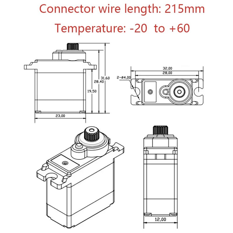 Corona DS939MG Digital Servo Motor Metal Gear 2.5kg / 0.14sec