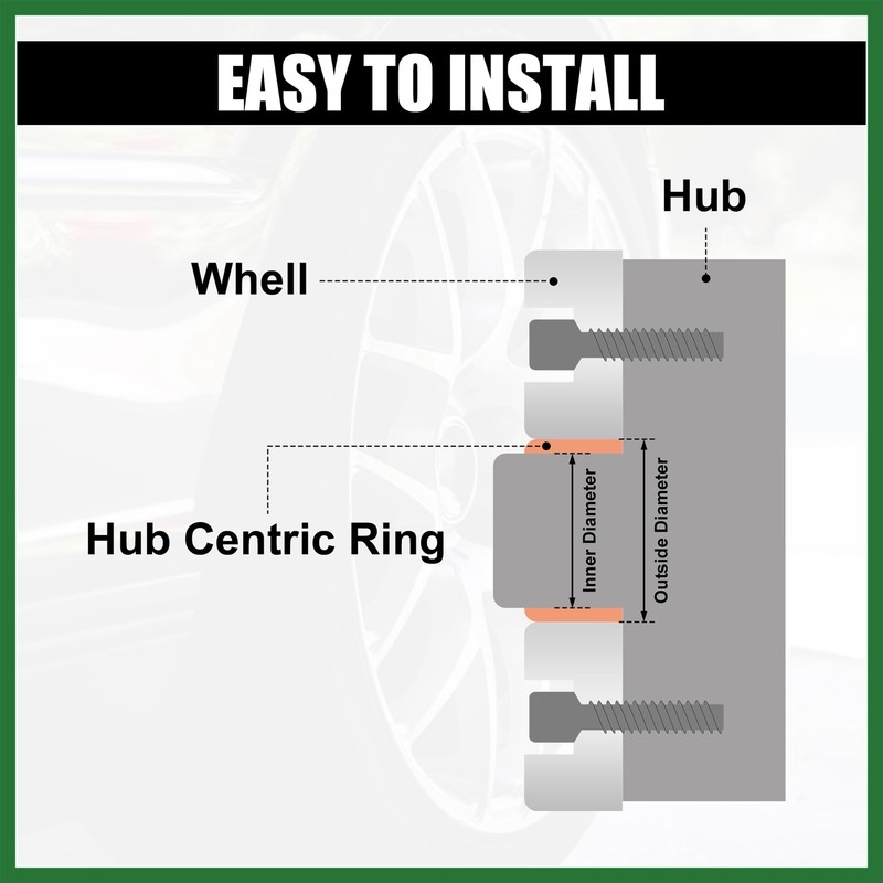 Motoforti 4pcs OD 60.1mm to ID 56.1mm Aluminum Alloy Car