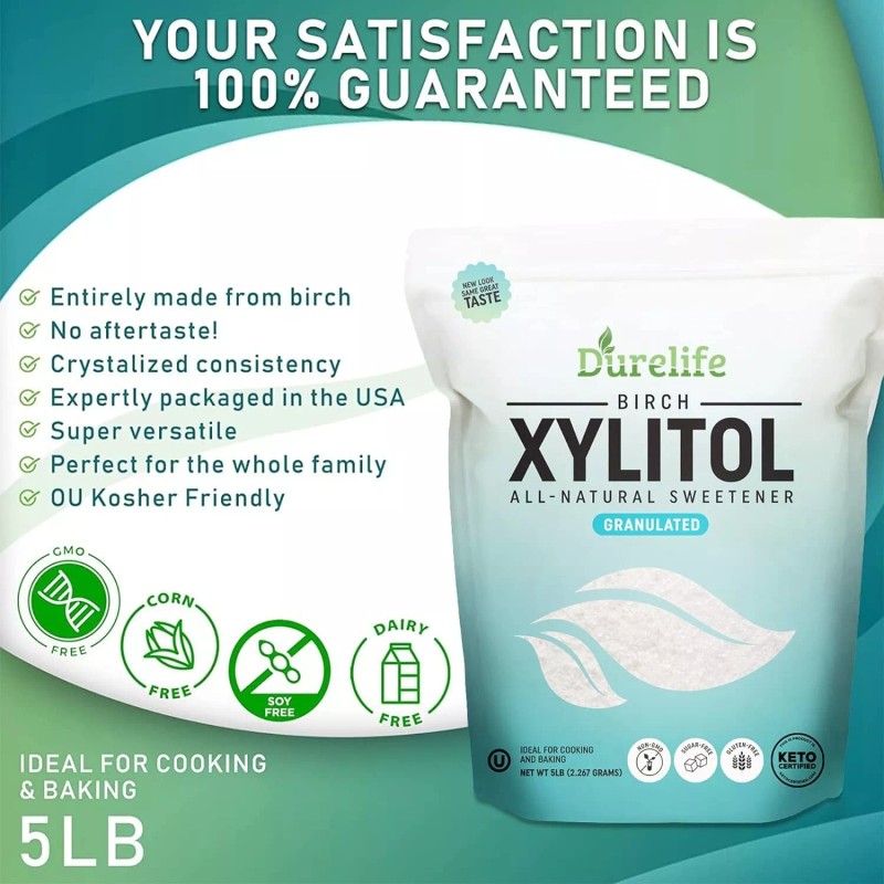 DureLife XYLITOL Sugar Substitute 2.5 LB (40 OZ)