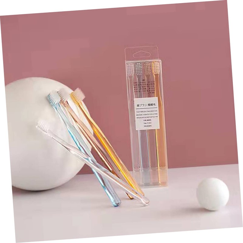 Baluue Ergonomic Soft Bristle Toothbrushes 2-box Set Crystal Appearance Travel