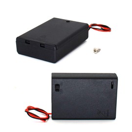 MulticoloredLED 1 Soporte para Pilas AA con Funda para Interruptor, Cajas de Almacenamiento con Cables y Interruptor de Encendido/Apagado (Paquete de 5), 3AA-4Pcs