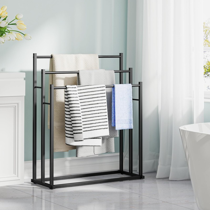 Honiter Towel Racks for Bathroom, 3 Tier Wide Towel Drying