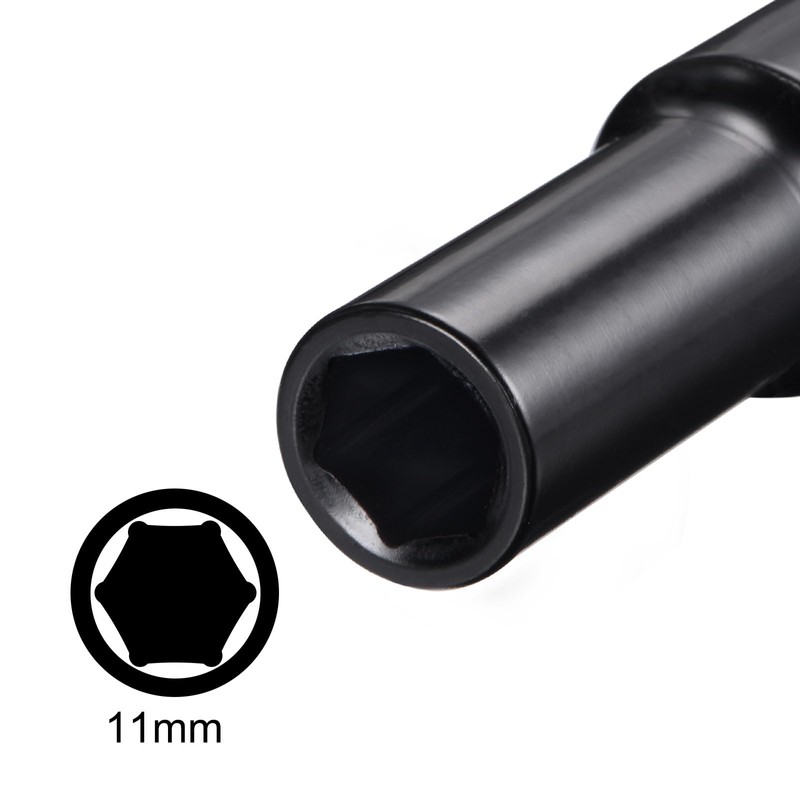 sourcing map 1/2" Drive by 11mm Deep Impact Socket, Heat-Treated