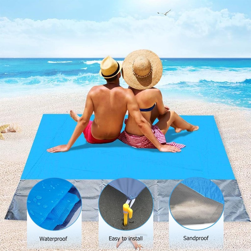 ZFYQ Beach Blanket, 200 x 210 cm Picnic Blanket with