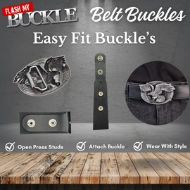 Skull & Swords Belt Buckle, Bronze & Black, Gothic Style, Ideal for 1.5" (38mm) Interchangeable (Snap-On) Belts