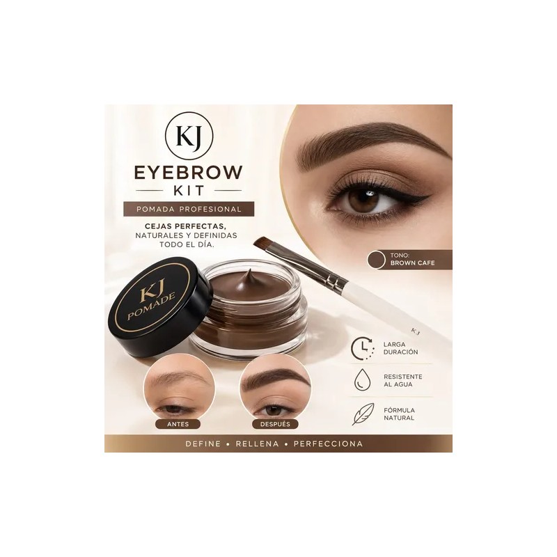 Kit Pomada Para Ceja Café Waterproof Larga Duración | Brocha