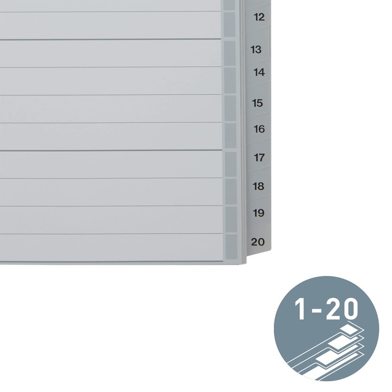 Esselte Leitz 12840000 Plastic Index 1–20 A4 Polypropylene 20 Sheets