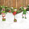 Christmas Elf Garden Stake Christmas Metal Gnome Yard Stake Wrought