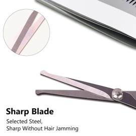 2-Pieces Professional Dog and Cat Grooming Scissors, Pet Trimming Shears, Sharp Stainless Steel Blades with Rounded Tips - Safe Fur Cutting for Dogs, Cats, Horses