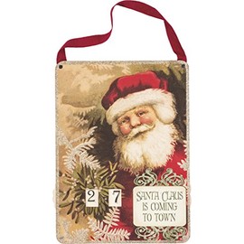 Vintage Santa Is Coming Countdown Wall Art