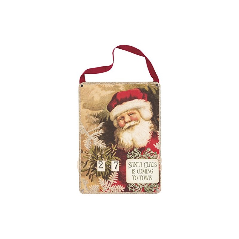 Vintage Santa Is Coming Countdown Wall Art