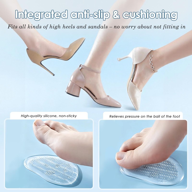 8PCS Gel Shoe Cushion Set,High Heel Comfort Inserts for Women