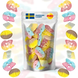 Bubs Swedish Candy Mix - Big Ovals, Skulls, and More - Sweet and Sour Swedish Gummies - 1 Pound of Godis From Sweden