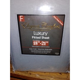 Elegant Comfort 1500 Premium Hotel Quality  Fitted Sheet, Full, Gray18-21in deep