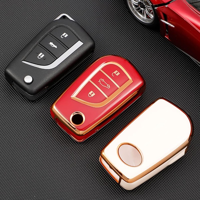 ontto Car key fob cover Fit for Toyota Aygo Yaris