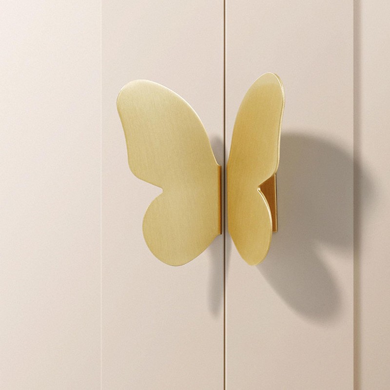 FAYZSOWSR 2Pack Butterfly Cabinet Knobs Gold Butterfly Single Hole Knob