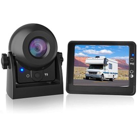 MHCABSR Wireless Reversing Camera Kit, 3.5'' LCD Monitor, IP68 Waterproof, Wide View Angle, Night Vision, Adjustable Reverse Camera for Cars, Trucks, Trailers, RVs